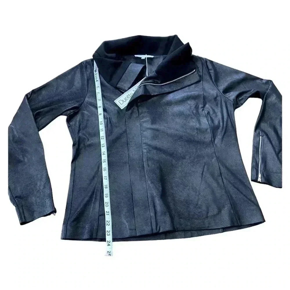 Duette NYC, Vegan Matte Leather Biker Jacket, Large, Black - Picture 12 of 13
